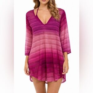 Ingear Ombre Magenta-Pink V-Neck Swim Coverup